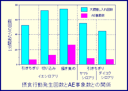 摂食行動発生回数とAE事象数との関係